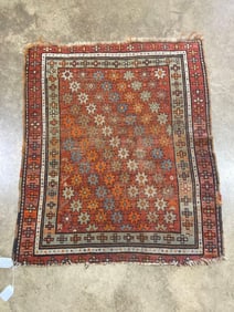 Early Kazak Flat Weave Natural Dye Caucasian Rug