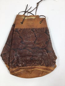 Vintage Snakeskin and Leather Reticule Bag