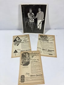 Early Harley-Davidson race photo & Promotional Advertising
