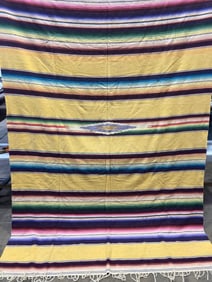 Vintage Mexican Saltillo Serape Blanket