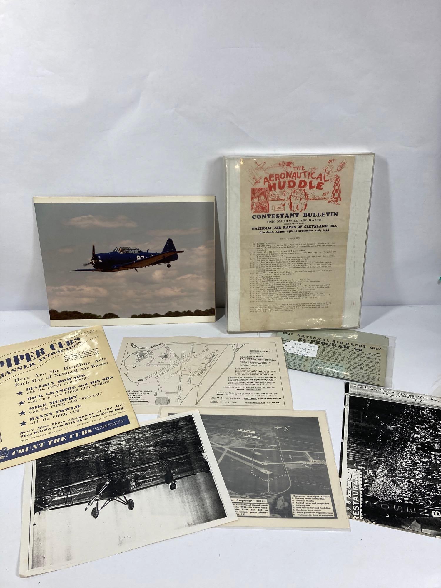 Cleveland and Euclid Ohio Air Races Photos and Literature: 1929-1937. race brochure, and pamphlets