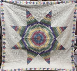 Fantastic Texas Lonestar Hand Stitched Quilt