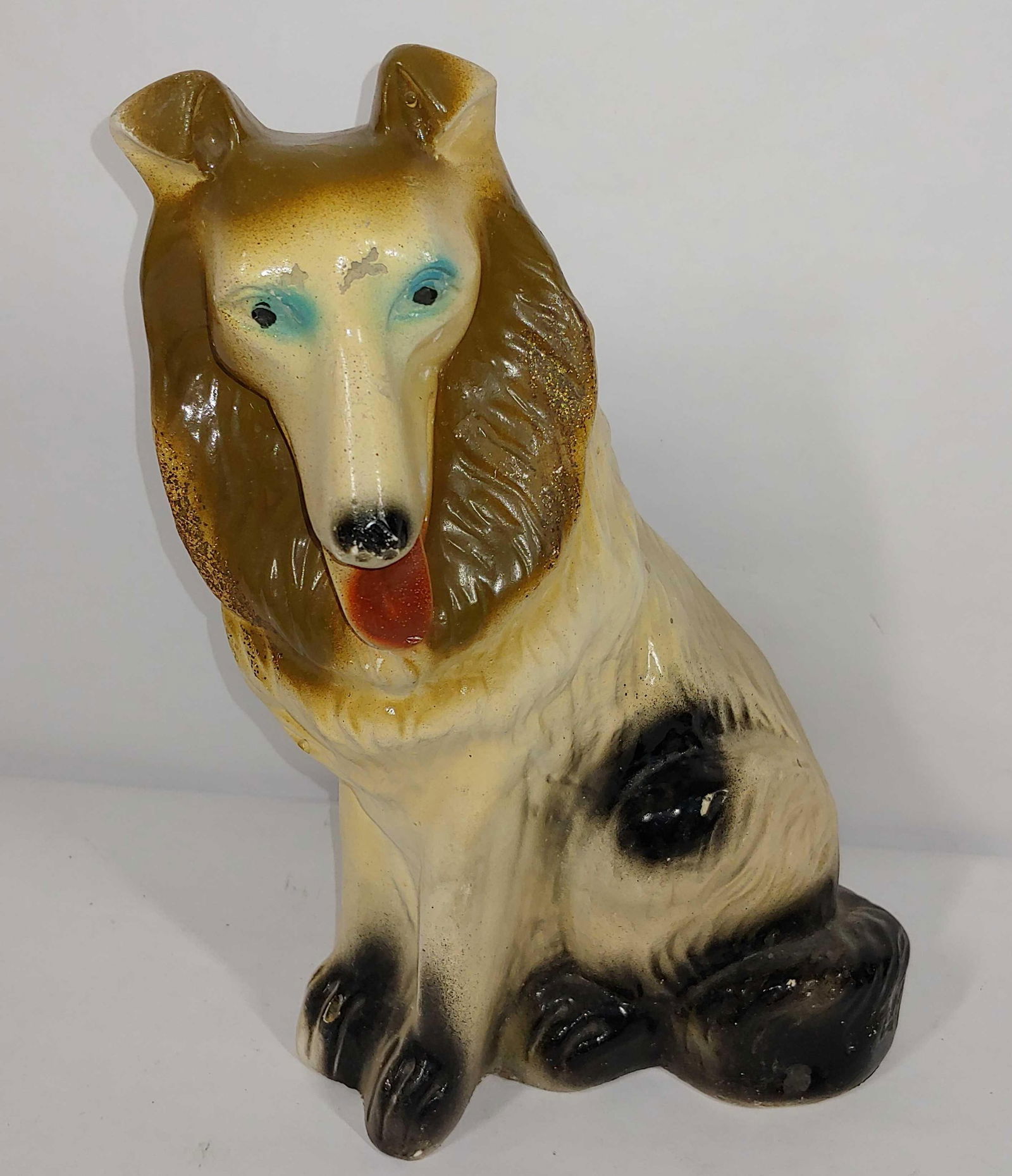 Vintage Carnival Chalkware Collie Dog (1 of 4)