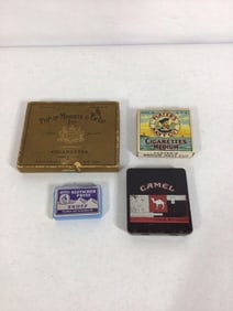 Camel, Philip Morris, Players, and Poschls Snuff/ Cigarette Boxes