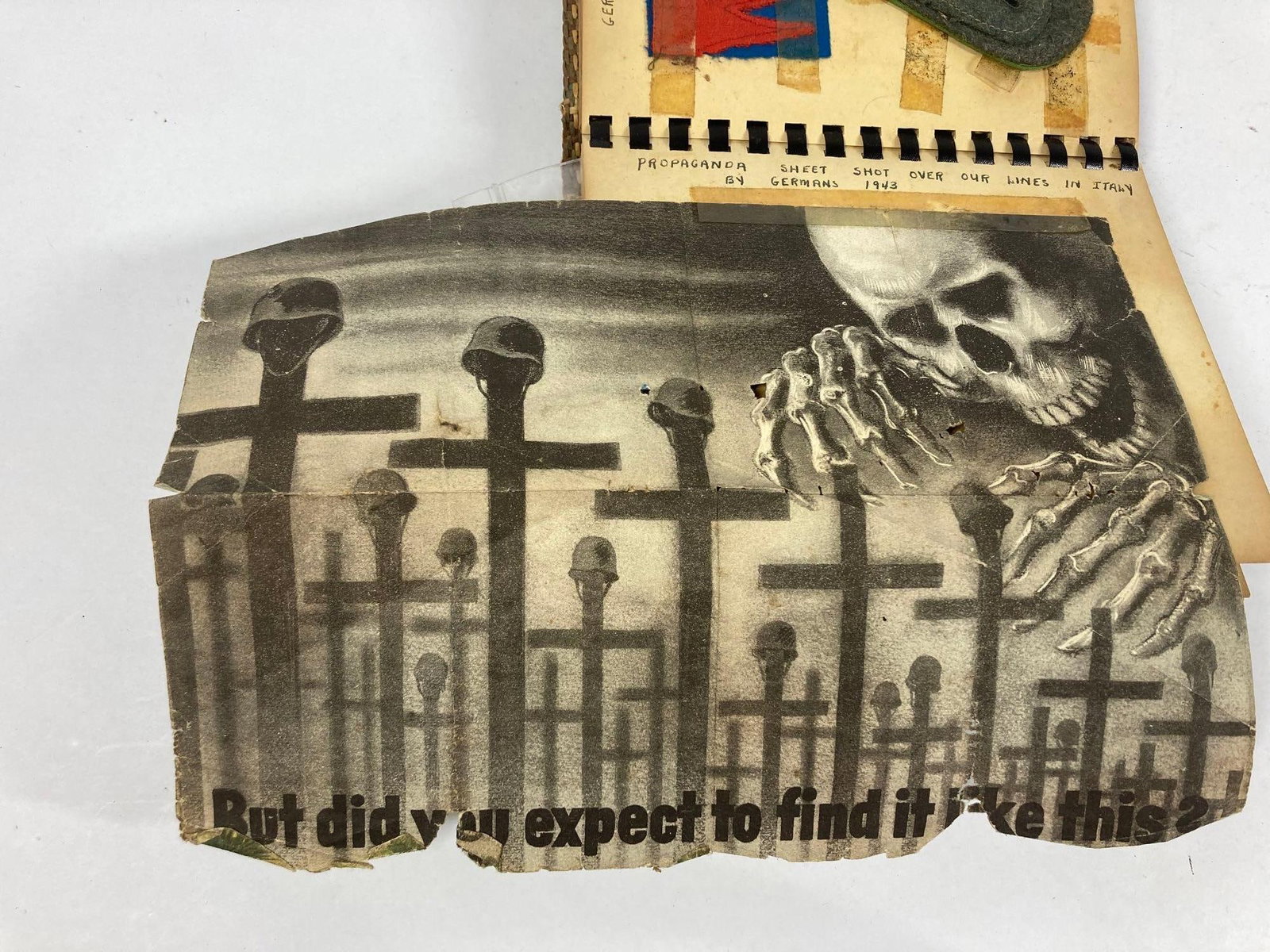 German Coins, Currency, Patches, Ribbons, documents scrapbook: Lots of pages filled with German relics. Includes Nazi stamps, propaganda poster, and more