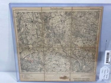 German Empire Map on Linen 1894