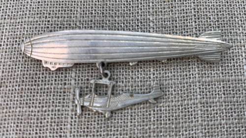 Early C Clasp Dirigible & Bi-Plane Pin