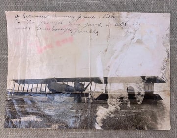 WWI German Bi-Wing Plane Crash Photograph, Loughborough France
