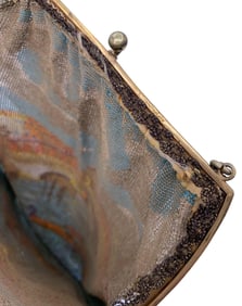 Large 1920's Figural Venetian Rialto Bridge Micro Bead Purse