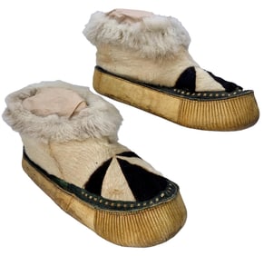 Alaskan Inuit Eskimo Caribou and Seal Fur Booties