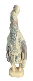Japanese Hand Carved Sage on Horseback Sculpture