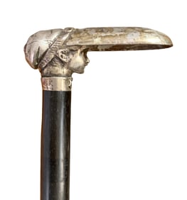 Sterling Silver Young Girl in Hat Walking Stick