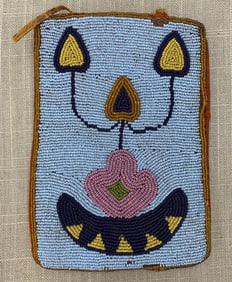 19th Century Plateau Tribe Native American Beaded Flat Bag