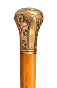 Gold Monogrammed Antique Ladies Cane