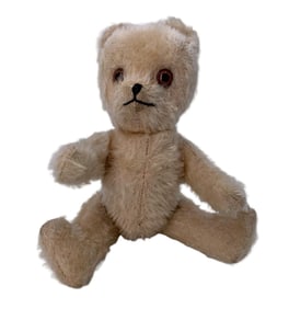 Early Blonde Mohair Articulated 7 1/2" Teddy Bear