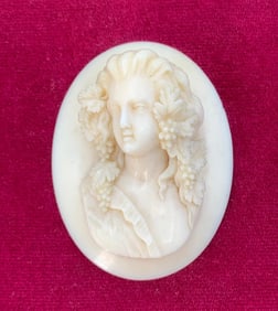 Miniature Hand Carved Goddess of the Harvest Bust, Framed