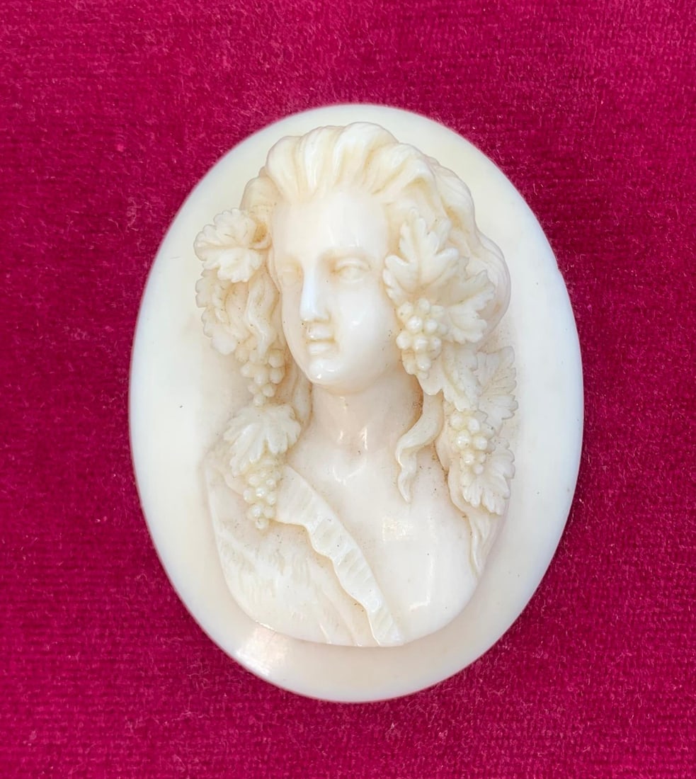 Miniature Hand Carved Goddess of the Harvest Bust, Framed (1 of 5)