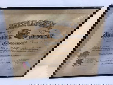 Cleveland, Ohio Woodstock Typewriter Co DIploma