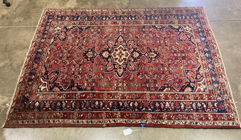 Early Woven Wool Persian Area Rug