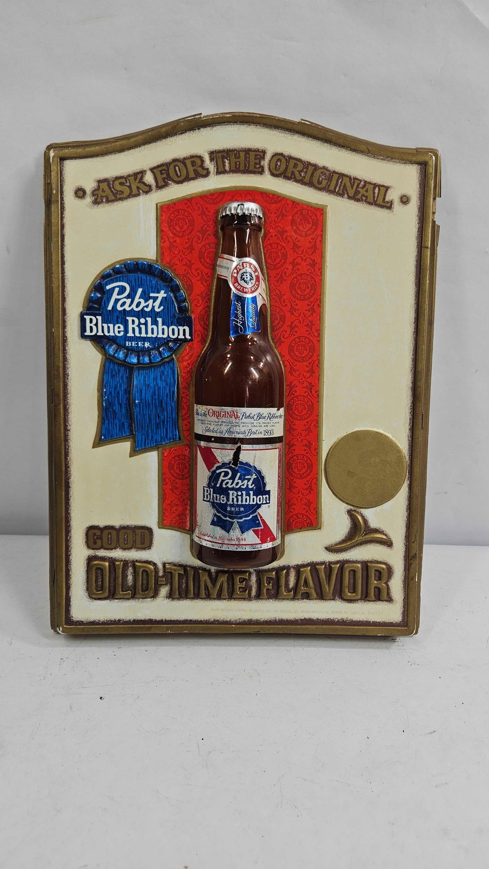 Pabst Blue Ribbon Beer 3D plastic sign (1 of 3)