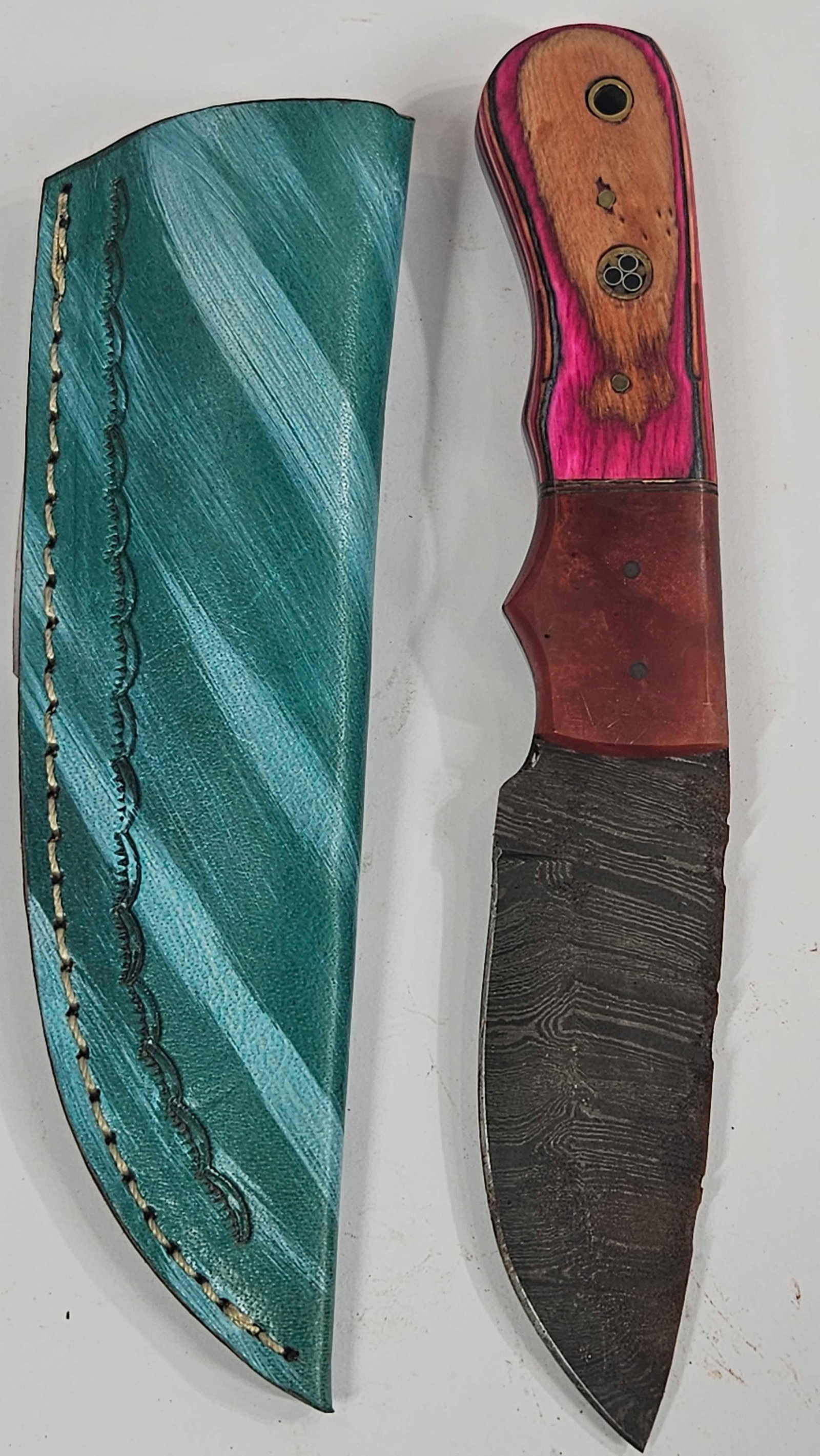 DAMASCUS HAND FORGED STEEL FIXED BLADE KNIFE (1 of 4)