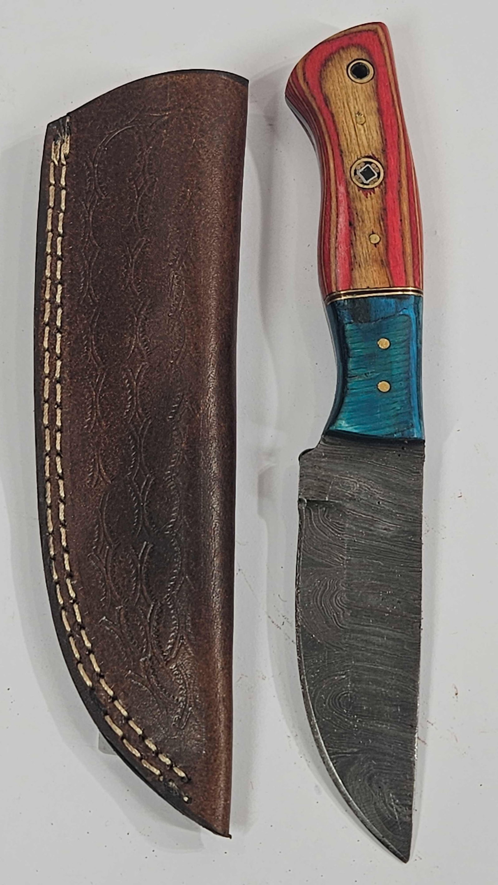 DAMASCUS HAND FORGED STEEL FIXED BLADE KNIFE (1 of 4)