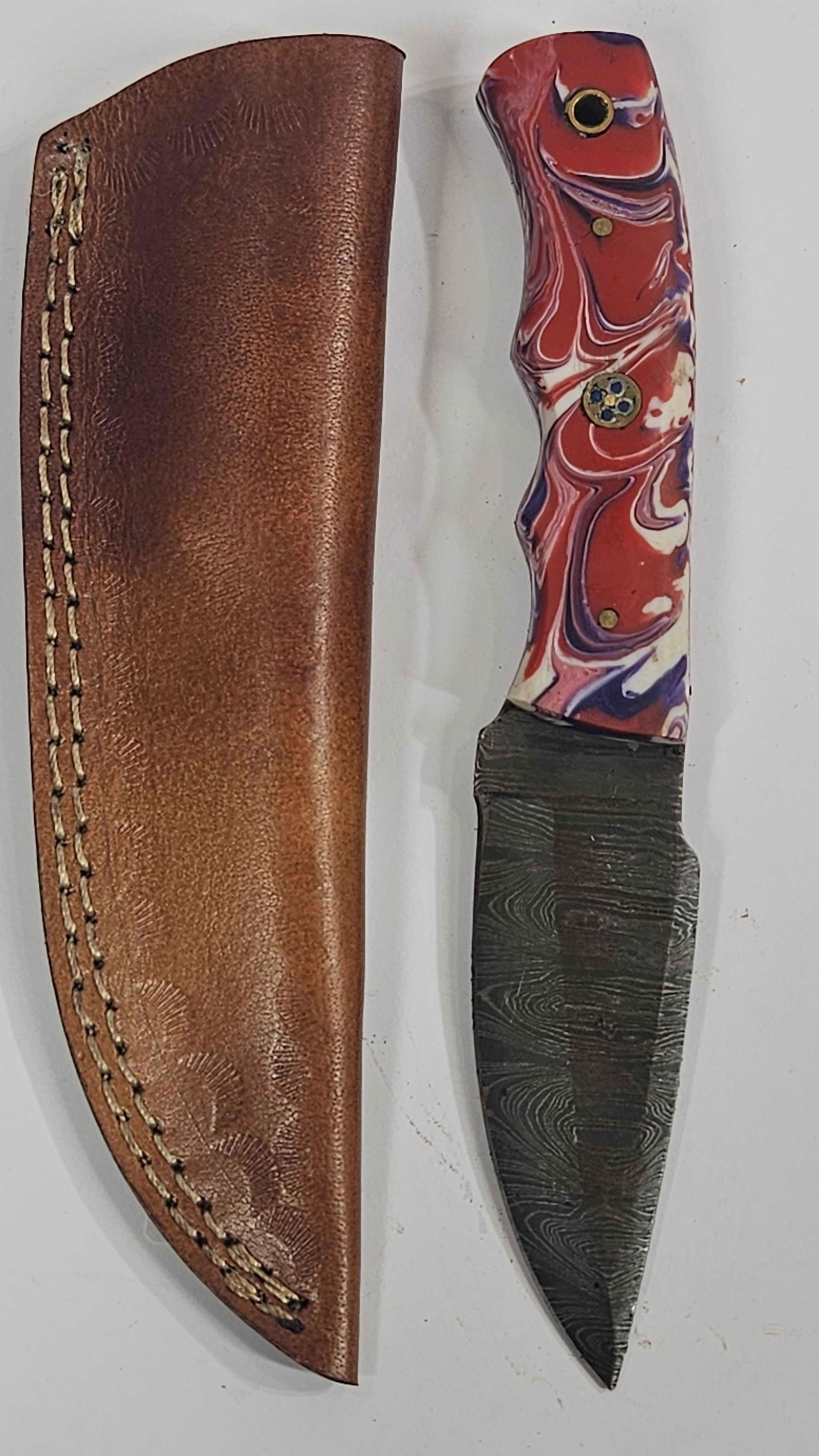 DAMASCUS HAND FORGED STEEL FIXED BLADE KNIFE (1 of 4)
