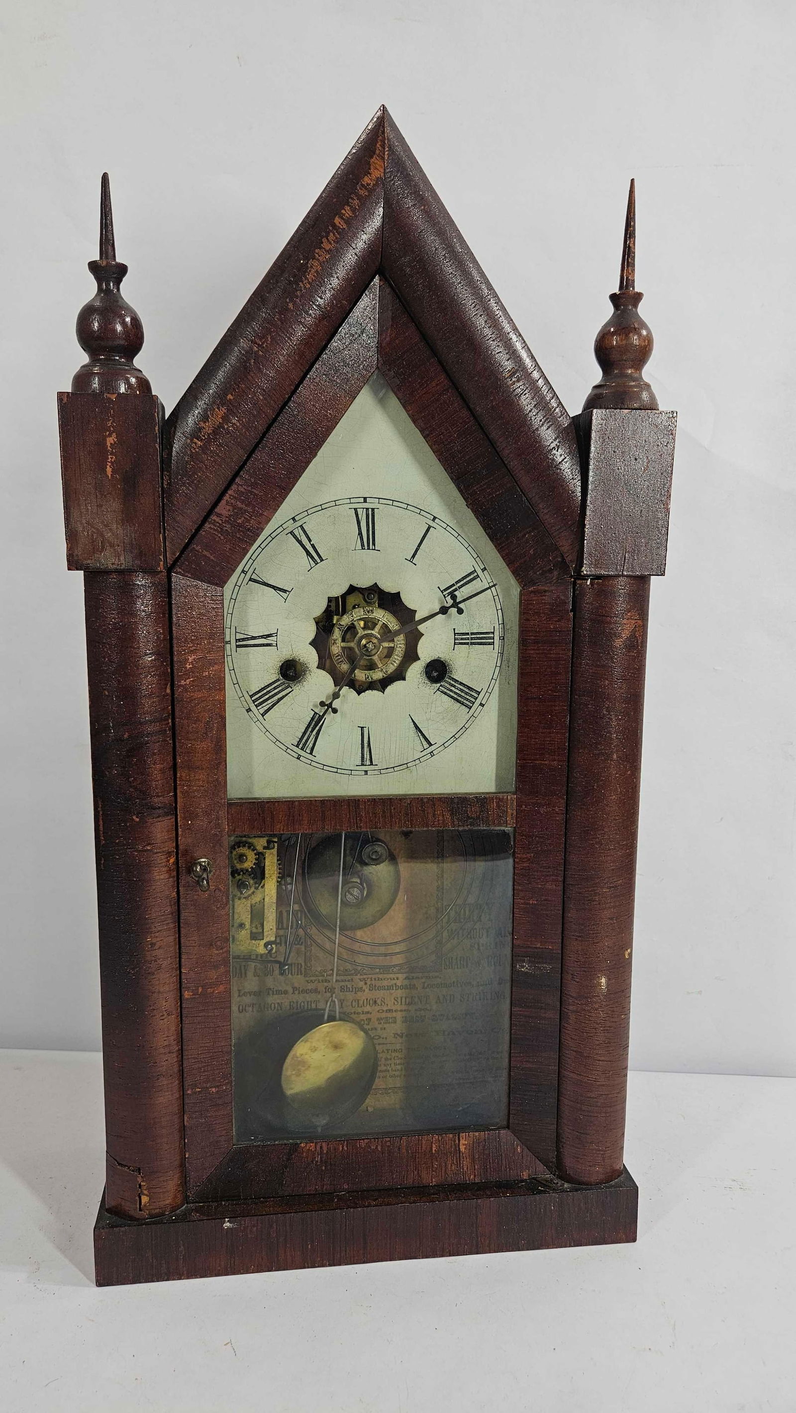 NEW HAVEN CLOCK CO GOTHIC STRIKING CLOCK (1 of 10)