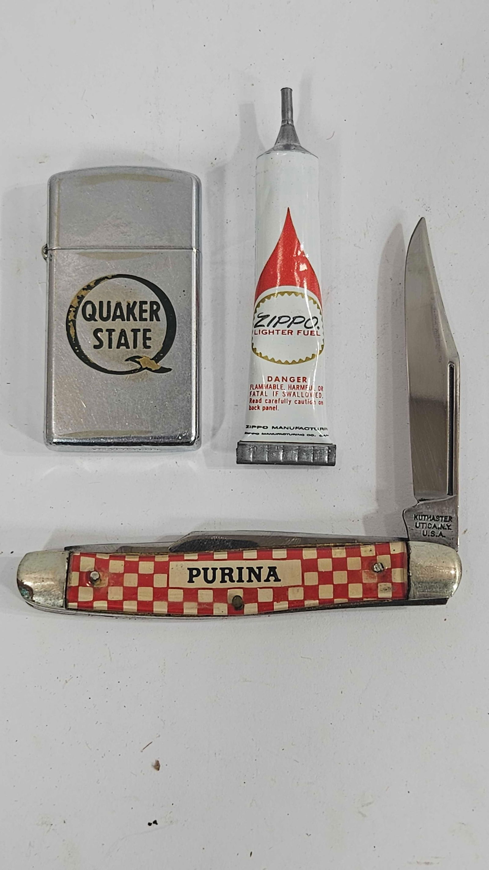 QUAKER STATE ZIPPO AND PURINA ADVERTISING POCKET KNIFE (1 of 7)