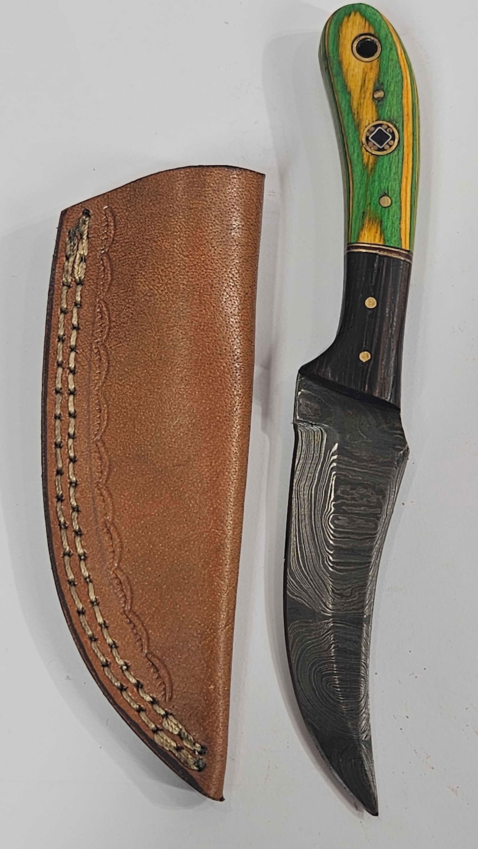 DAMASCUS HAND FORGED STEEL FIXED BLADE KNIFE (1 of 4)