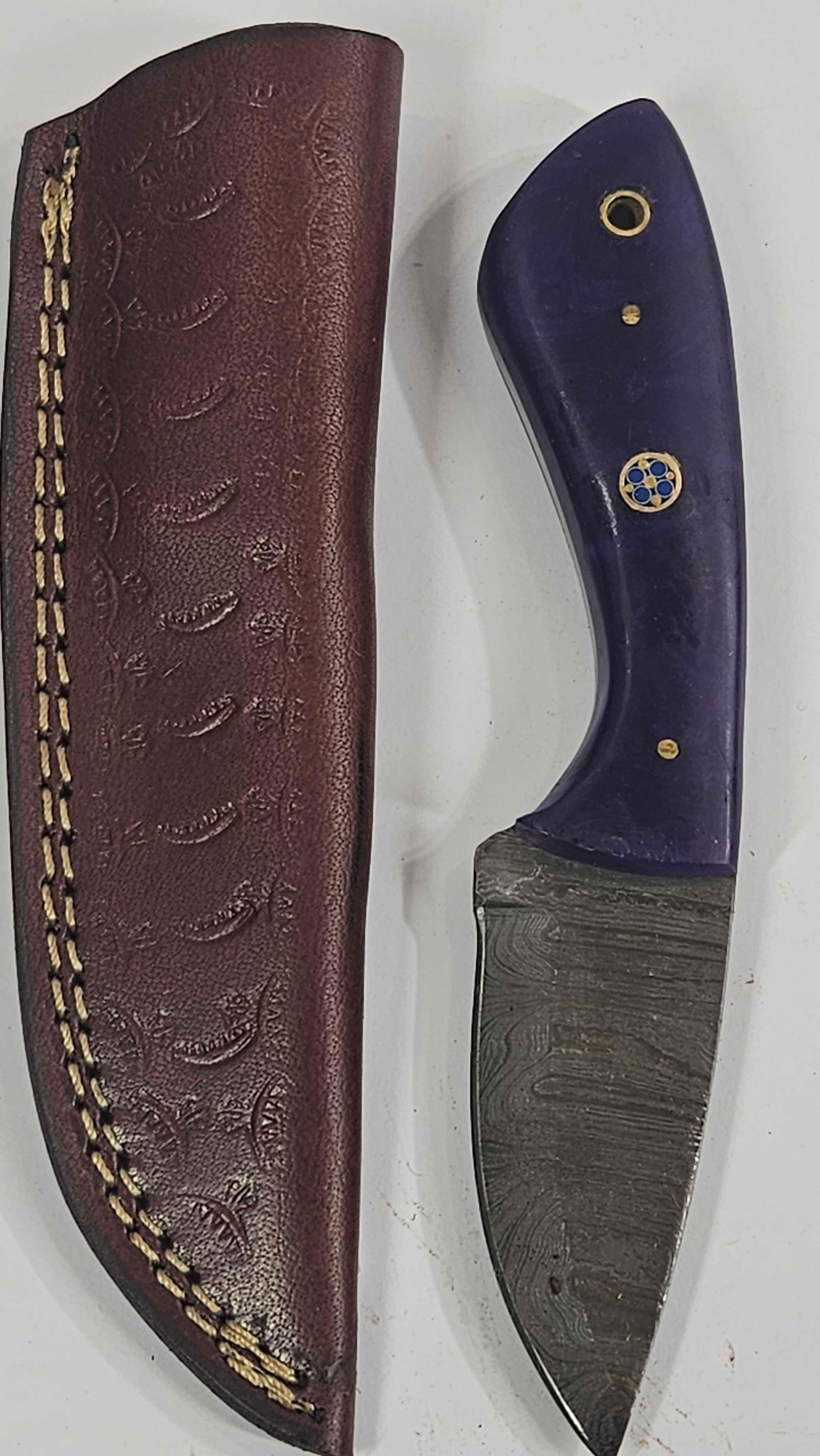 DAMASCUS HAND FORGED STEEL FIXED BLADE KNIFE (1 of 5)