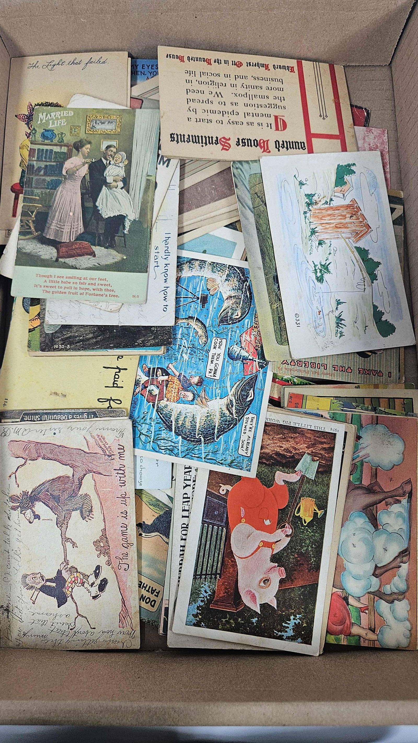 COMIC AND SILLY POSTCARDS: EARLY 1900S, OVER 100 CARDS