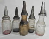5- GLASS OIL BOTTLES