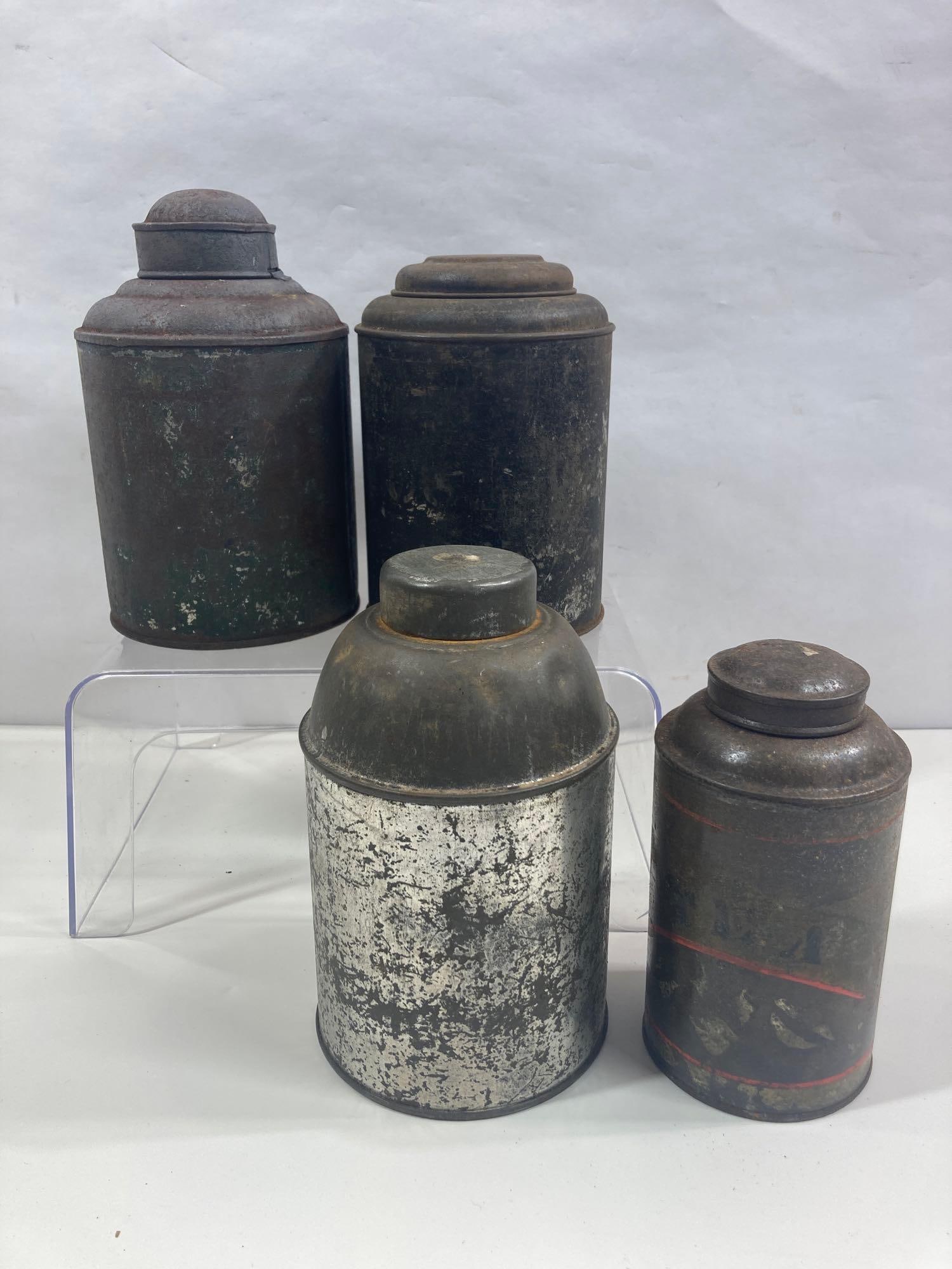 4- TOLEWARE METAL TEA CANISTERS (1 of 5)