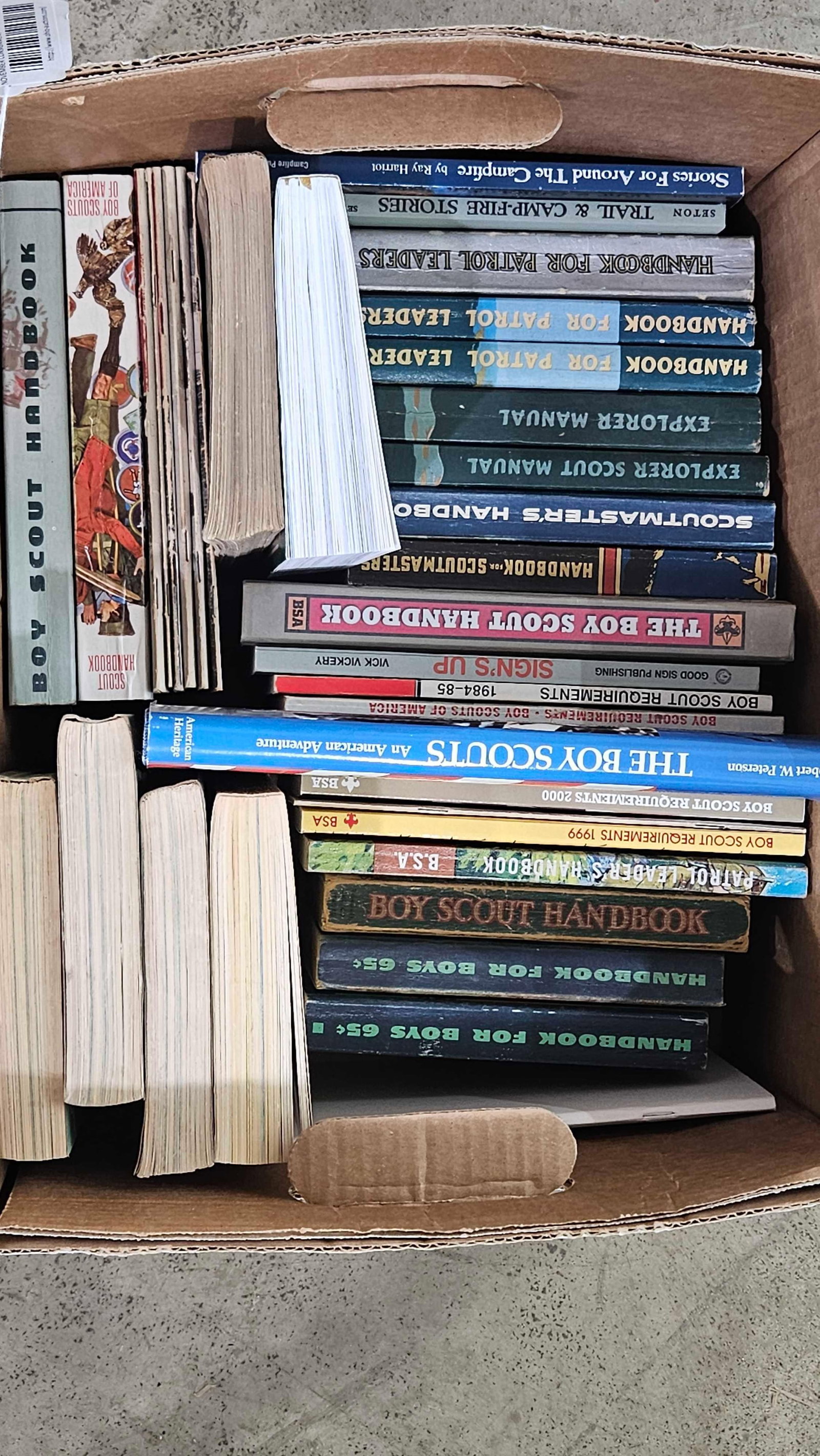 BOY SCOUTS AND LEADER BOOKS AND MANUALS: APPROX 37 BOOKS FROM 1980S TO 1990S