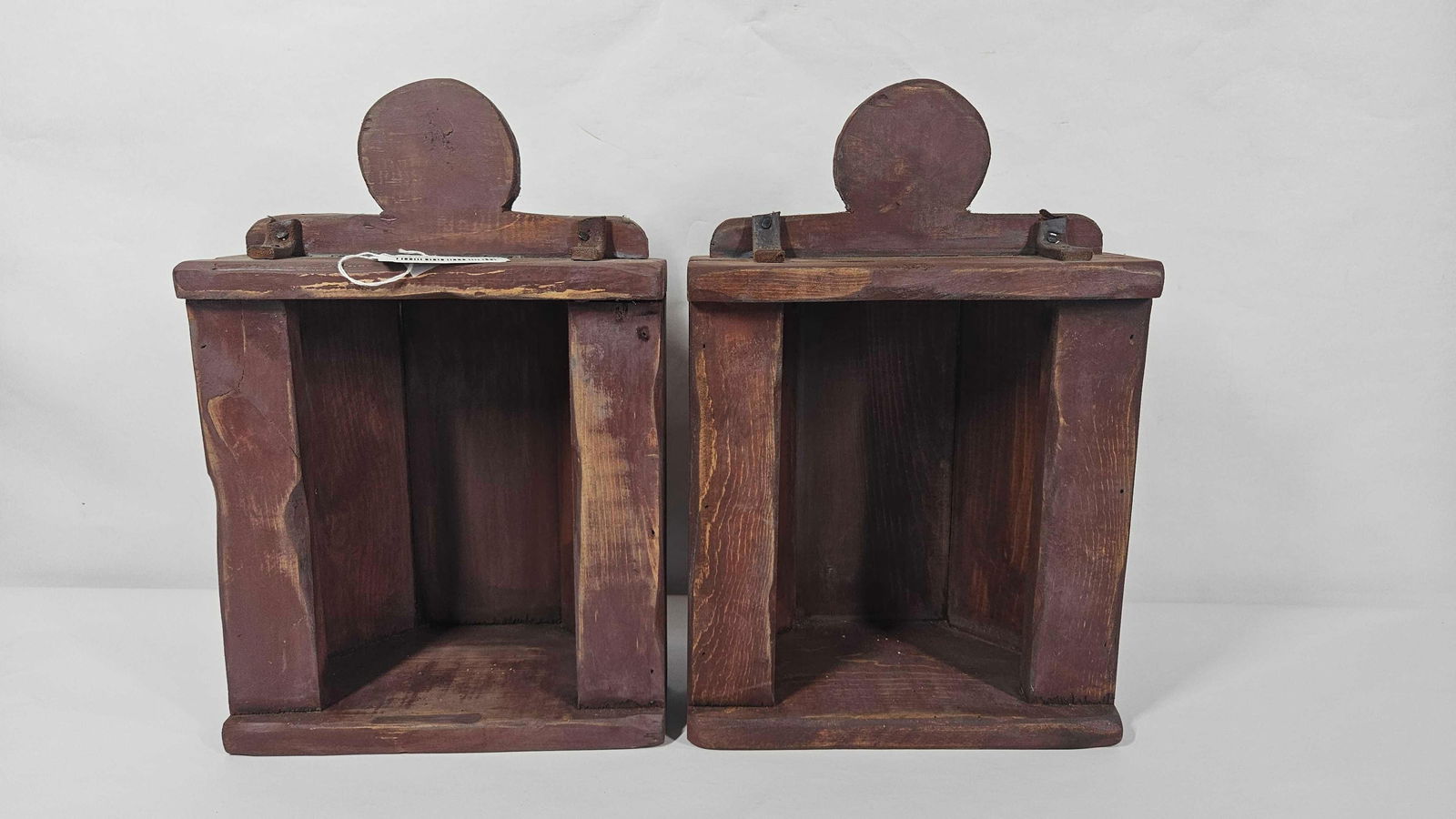 RED STAINED DECORATIVE CORNER SHELVES (1 of 6)