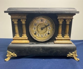 GILBERT CLOCK CO KEY WIND MANTLE CLOCK