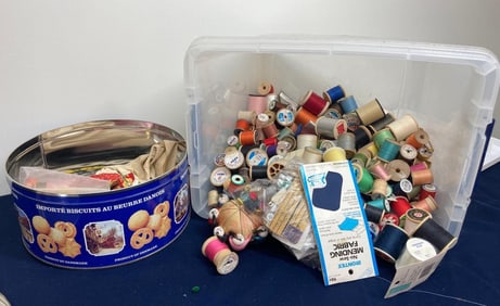 THREAD SPOOLS AND SEWING ITEMS