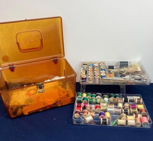 THREAD SPOOLS AND SEWING BOX