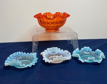 FENTON RUFFLED EDGE NUT BOWLS