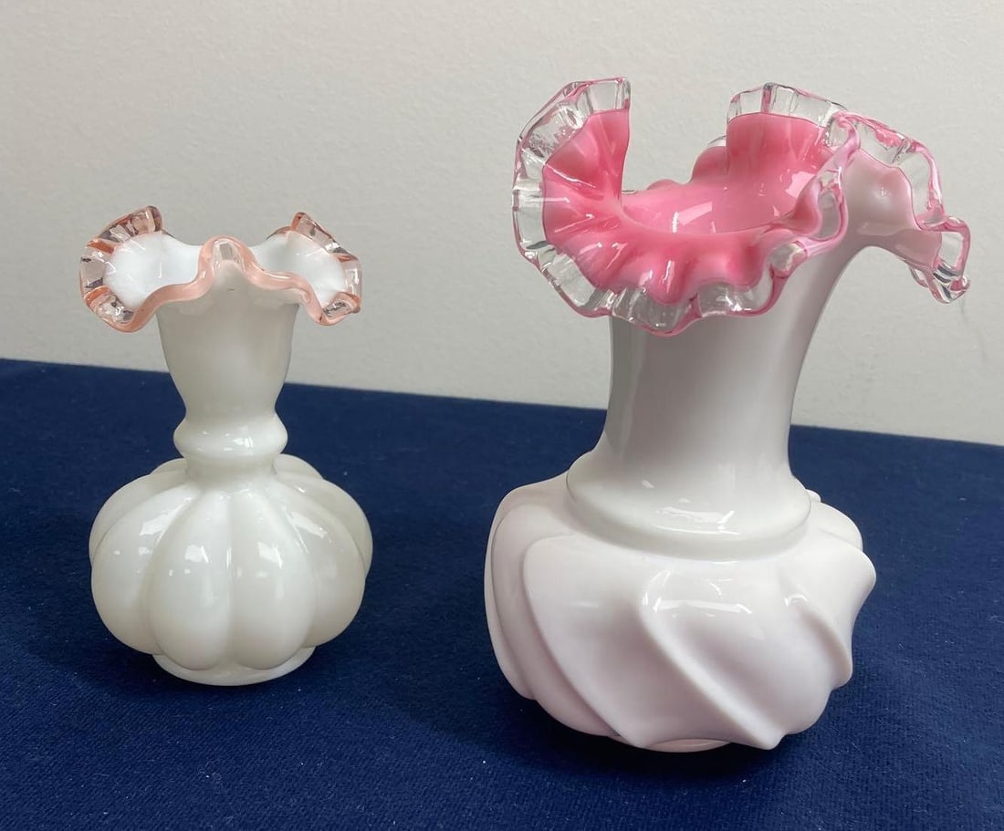 FENTON RUFFLED EDGE VASES (1 of 4)