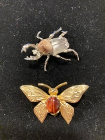 TIGER EYE STONE AND INSECT JEWELRY