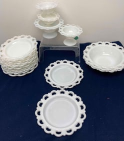 LACE EDGE MILK GLASS