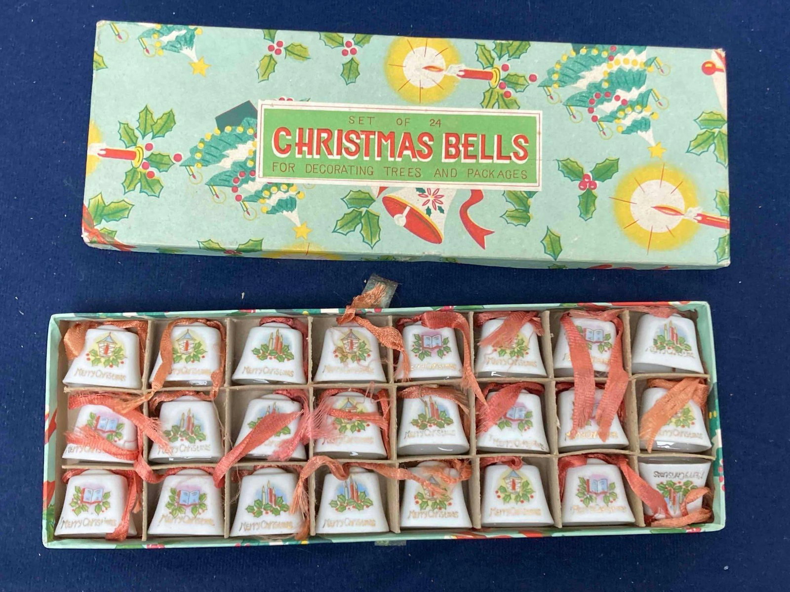 VERY EARLY CHRISTMAS BELL ORNAMENTS: INCLUDES 24 1 INCH BELLS