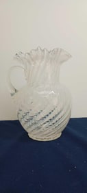 SWIRL ART GLASS PITCHER
