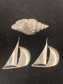 BEAU STERLING SILVER SEASIDE PINS