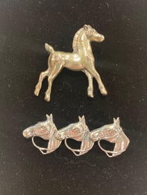 STERLING SILVER HORSE PINS