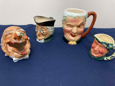 ROYAL DOULTON TOBY MUG AND OTHER FACE MUGS