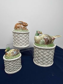 FITZ AND FLOYD RABBIT DUCK AND PHEASANT DISHES