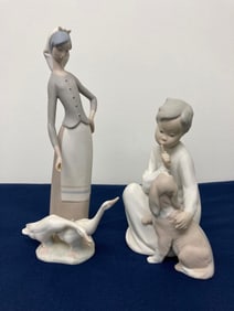 LLADRO GIRL W GEESE AND BOY WITH DOG